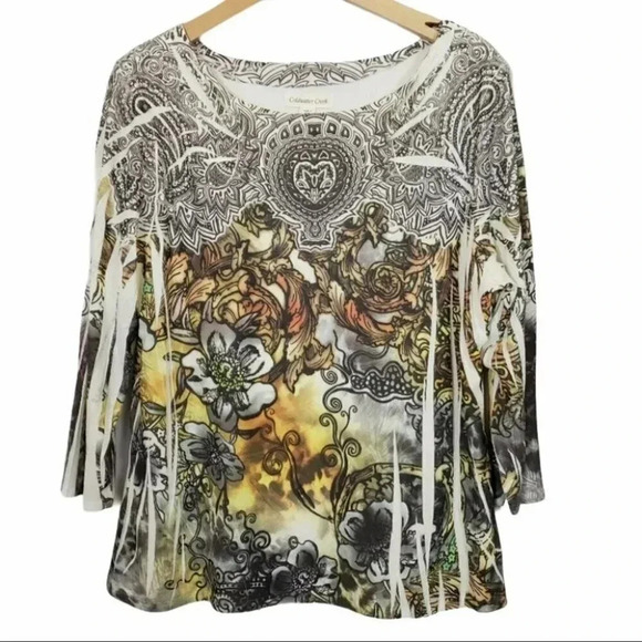 Coldwater Creek XL boho print lined top‎ - Picture 1 of 6